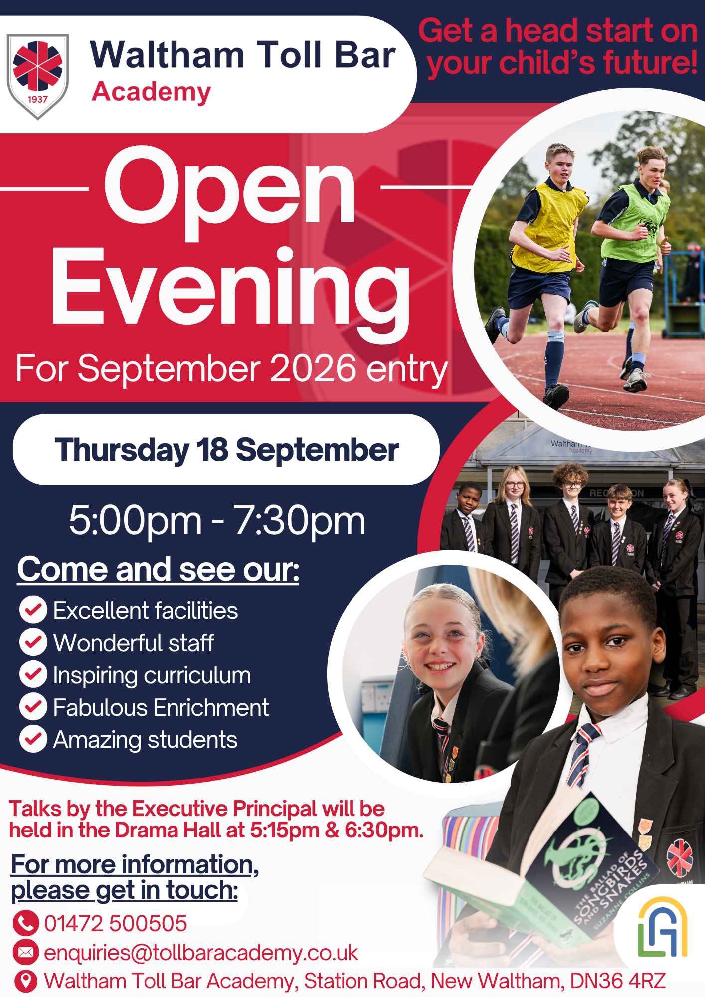 Get a head start on your child's future! Open Evening For September 2026 entry on Thursday 18th September 2025 17:00-19:30 hrs
